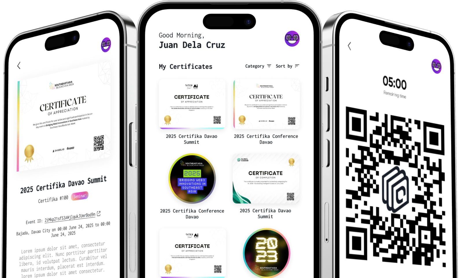Certifika App Screens